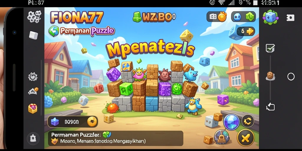 Screenshot gameplay FIONA77 menunjukkan tantangan puzzle yang menarik.