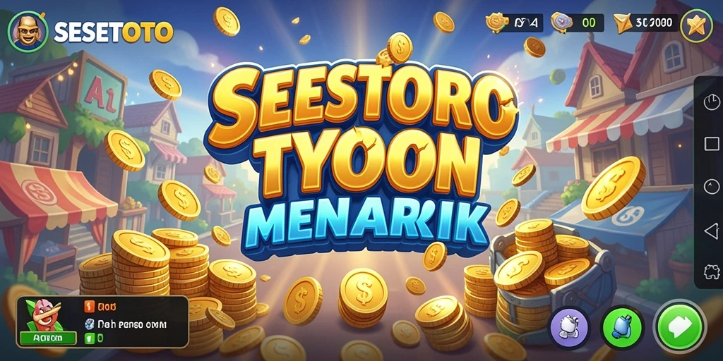Screenshot utama SESETOTO menampilkan gameplay seru dalam mengelola bisnis Tycoon.